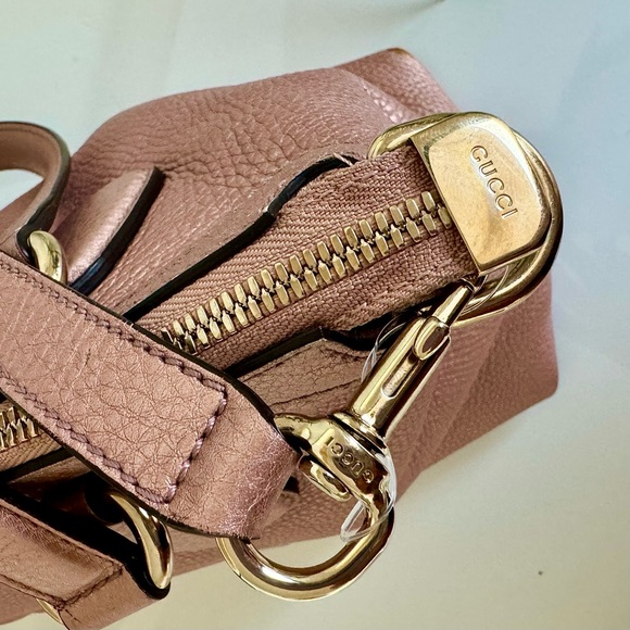 GUCCI SOHO ☆ Rose Gold Metallic Pebbled Calfskin ☆ Japan Exclusive ☆ W/Strap ☆ - Picture 10 of 14